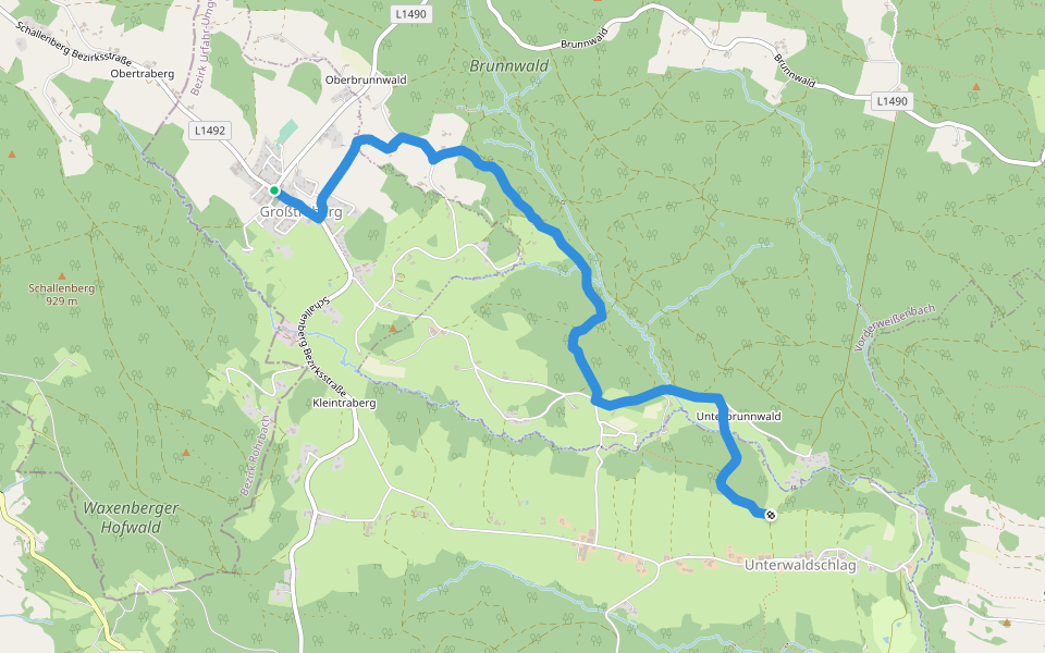 Zum Golfplatz walking route map in Oberneukirchen