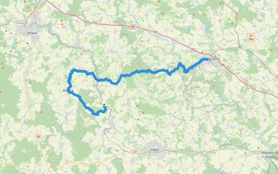 [M] Velké Meziřící - Číchov walking route map in Číchov