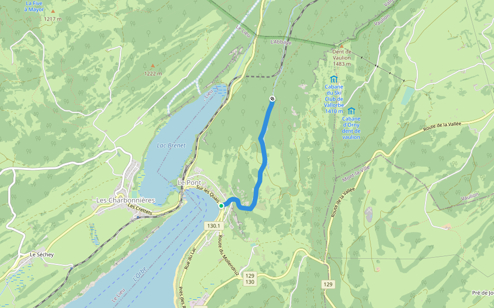 Les Epoisats-Le Pont walking route map in L'Abbaye