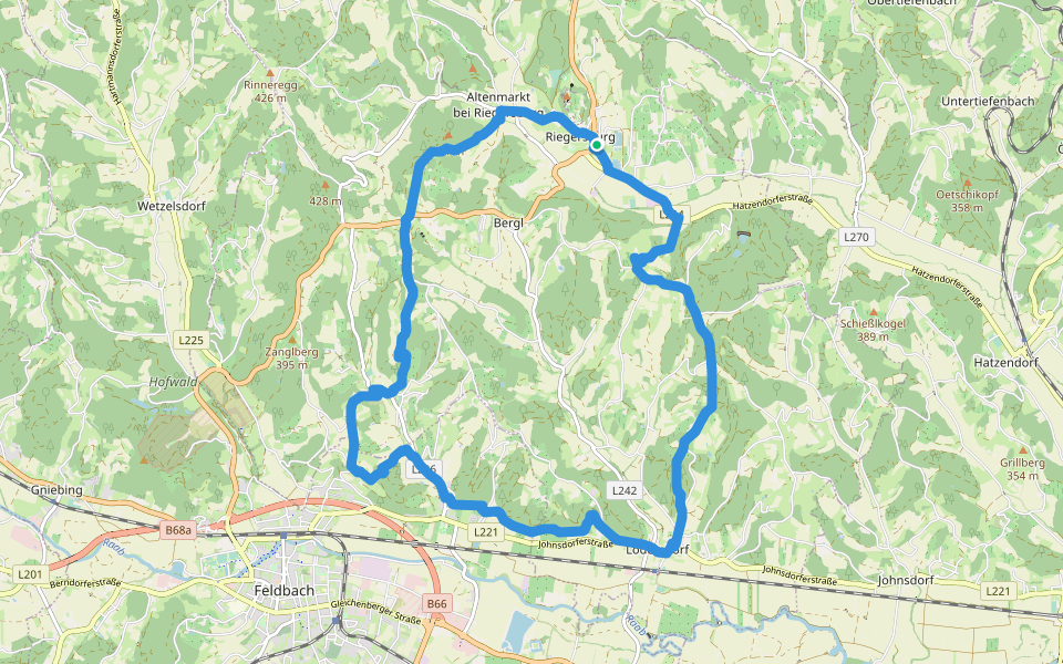 Linke Kopfspur walking route map in Riegersburg