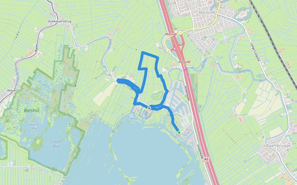 Waardassackerroute walking route map in Vinkeveen