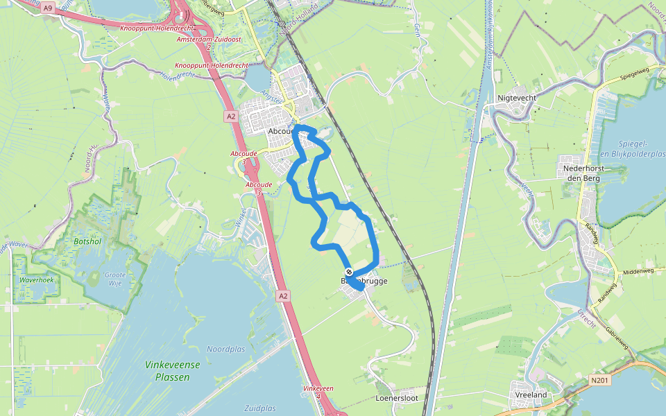 Slot Abcouderoute walking route map in Baambrugge