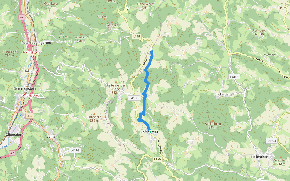 Lichtenegg - Tafern - Schlag walking route map in Lichtenegg