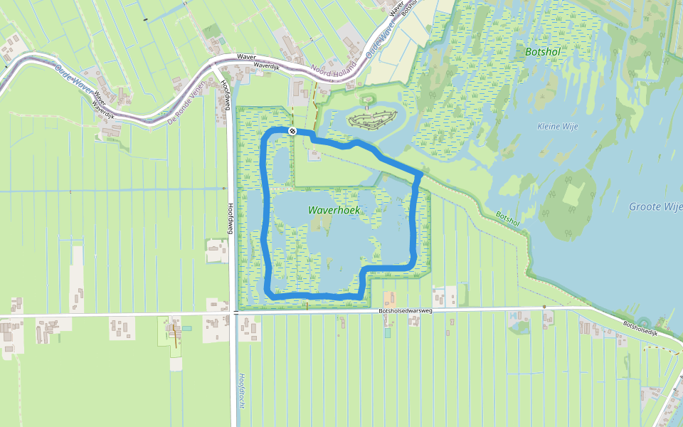 Waverhoek walking route map in Waverveen