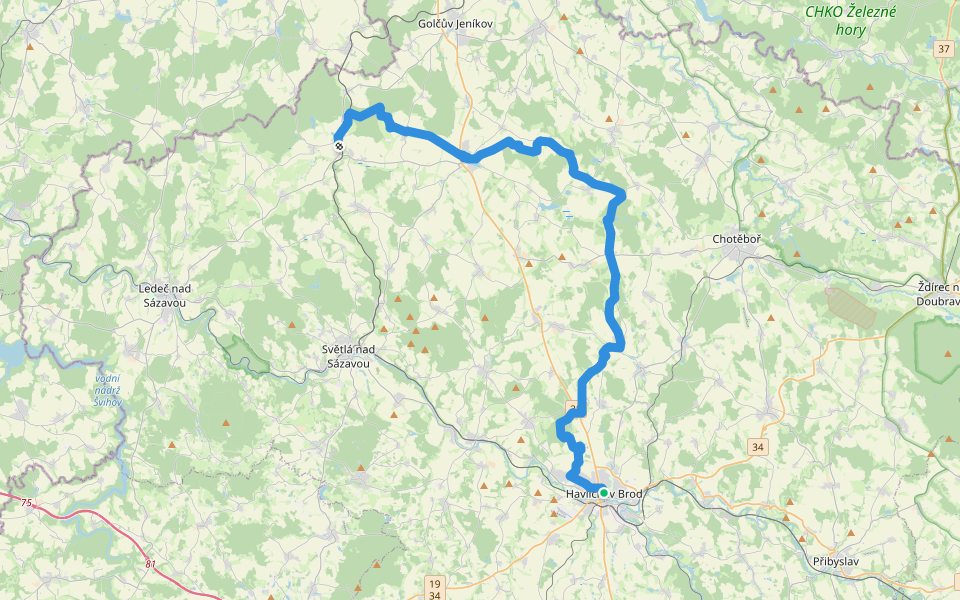 [M] Leština u Světlé - Havlíčkův Brod walking route map in Havlíčkův Brod