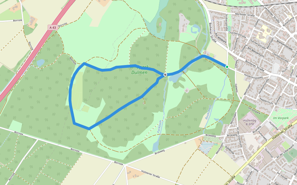 An der Ziegenweide Rundweg A3 walking route map in Dülmen
