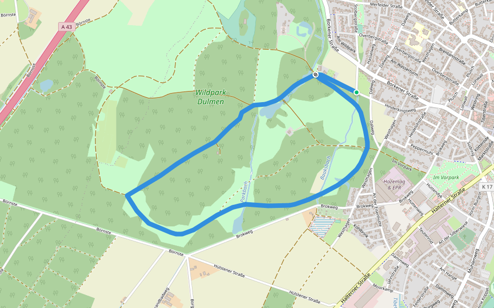 An der Ziegenweide Rundweg A4 walking route map in Dülmen