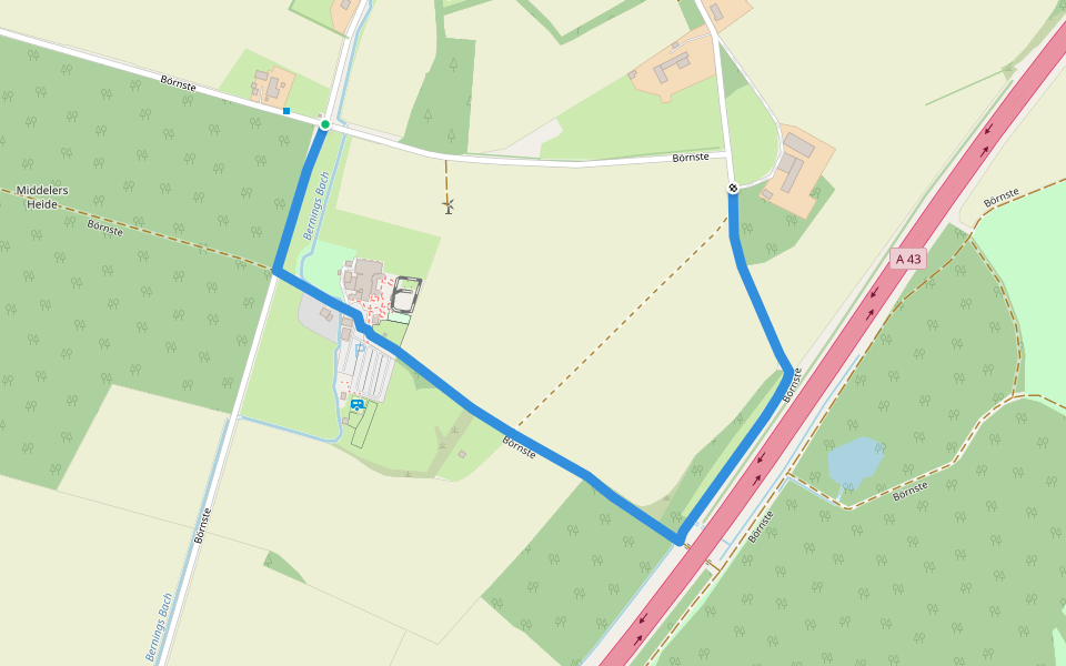 Haus Waldfrieden Rundweg A8 walking route map in Dülmen