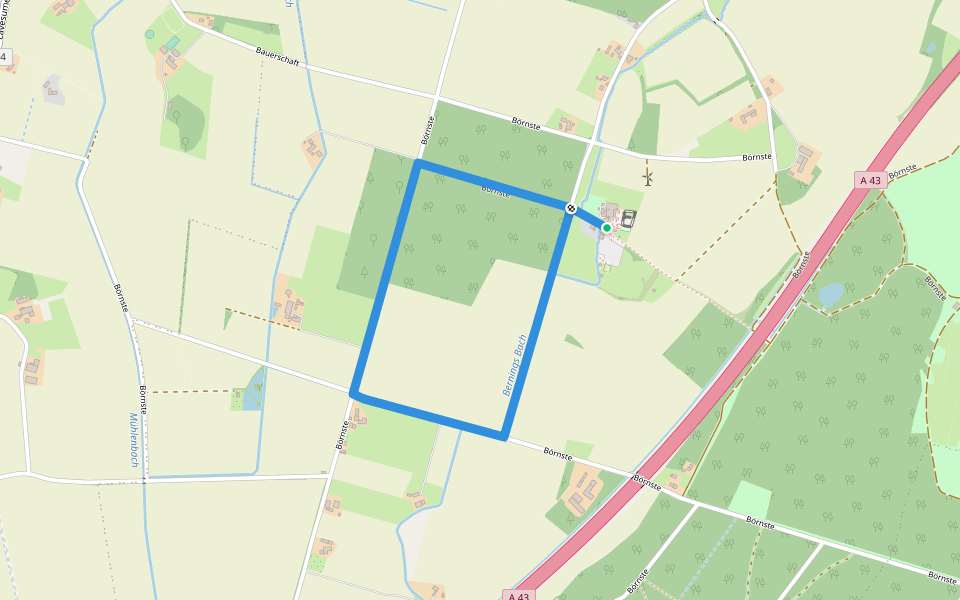 Haus Waldfrieden Rundweg A9 walking route map in Dülmen