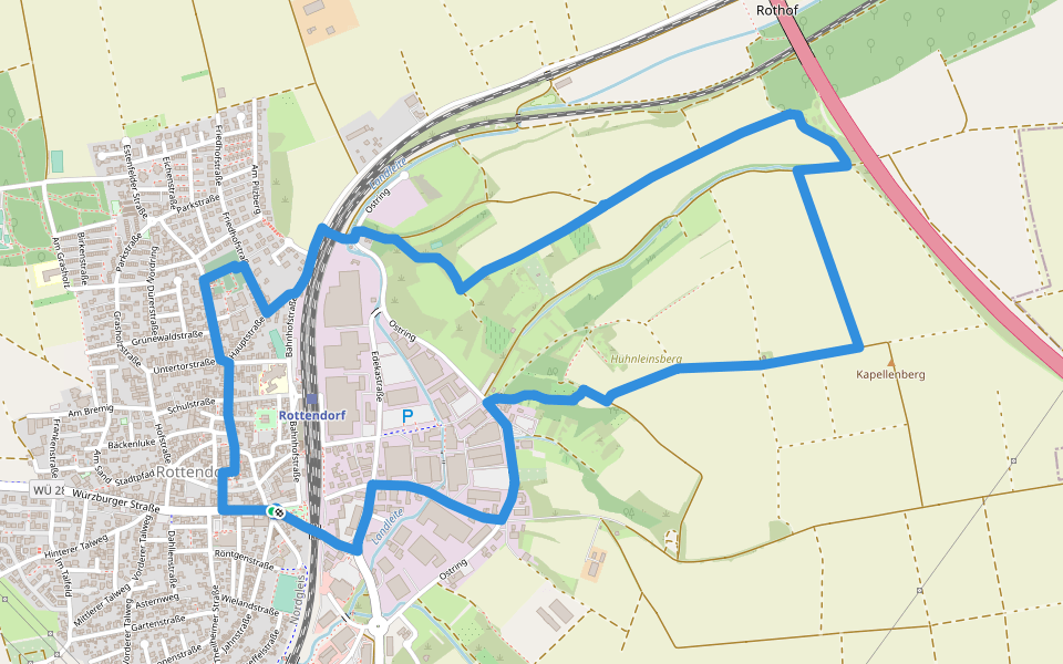 Von Kirche zu Kirche walking route map in Rottendorf