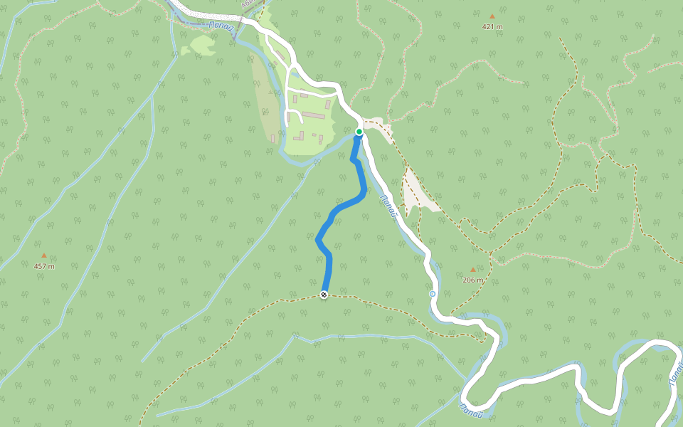 Дорога к зоне walking route map in Papay