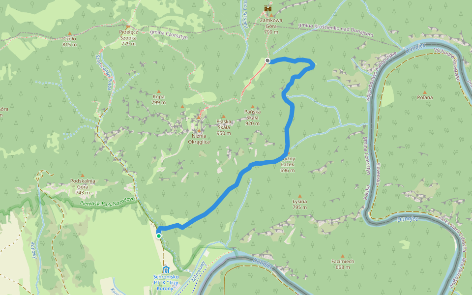 Sromowce Niżne - Kosarzyska walking route map in Sromowce Niżne