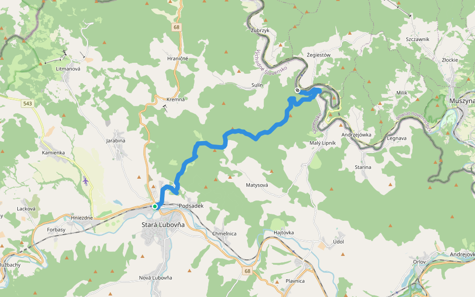 Kuriérsky chodník walking route map in Stará Ľubovňa