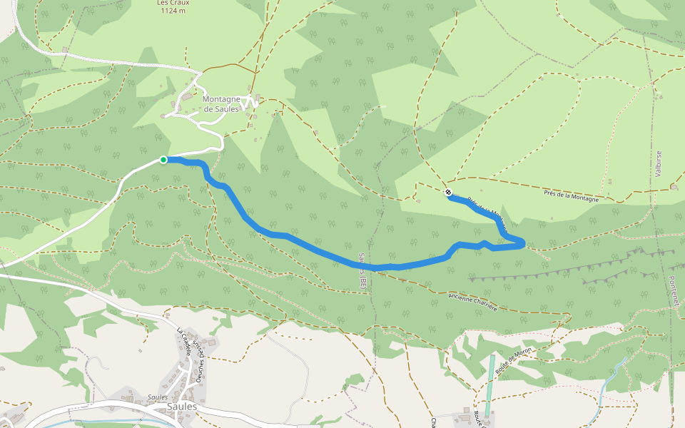 Bergerie de Loveresse - fixme walking route map in Saules