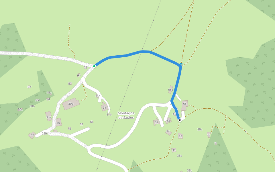 Montagne de Saules - fixme walking route map in Saules