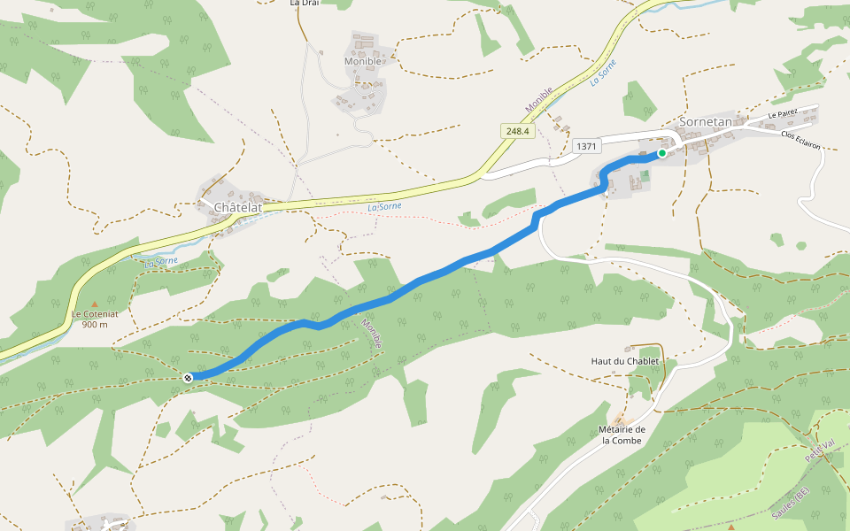 Sornetan - fixme walking route map in Petit-Val