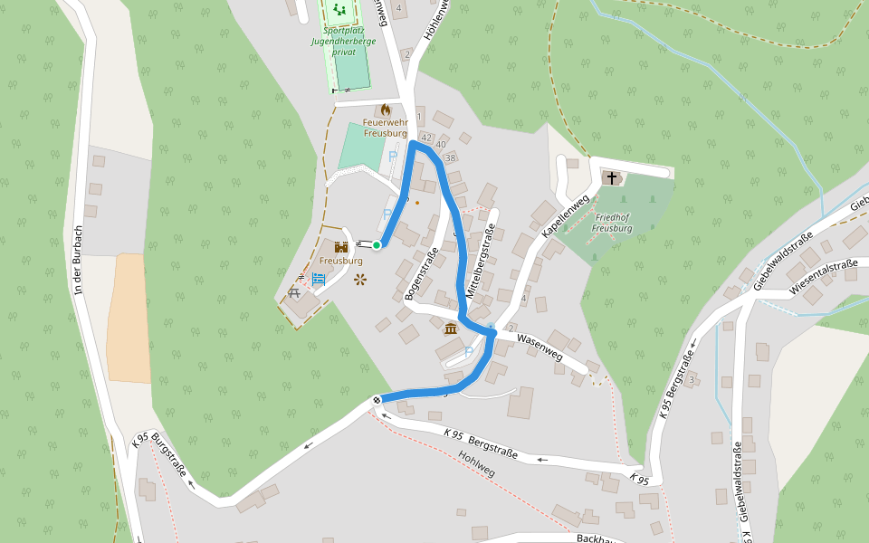 südlicher Sieghöhenweg walking route map in Kirchen (Sieg)