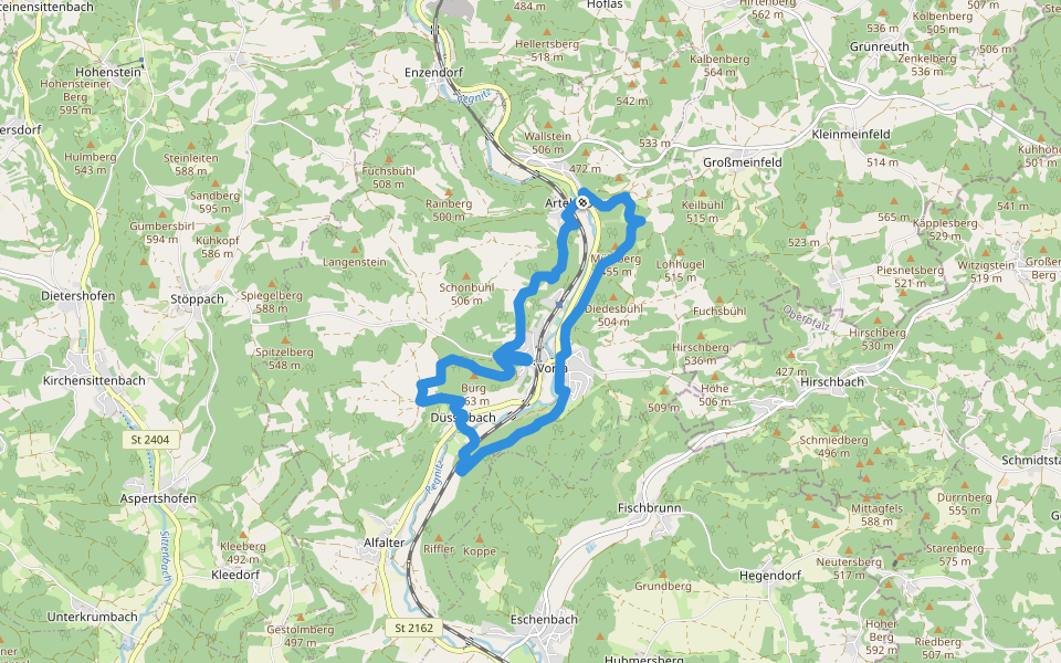 Rundweg Vorra – Artelshofen walking route map in Vorra