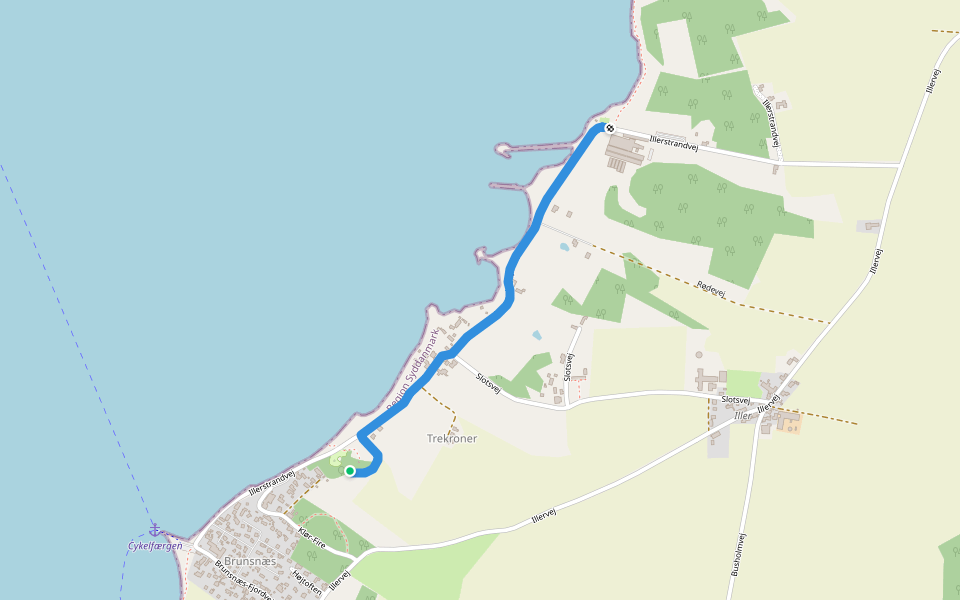Teglværksstien walking route map in Broager