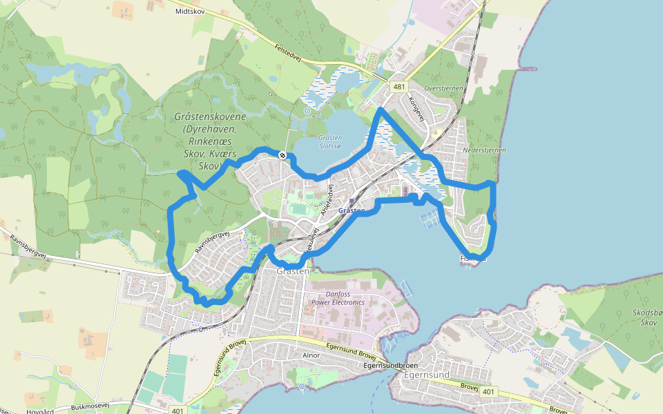 Gråstenstien walking route map in Gråsten