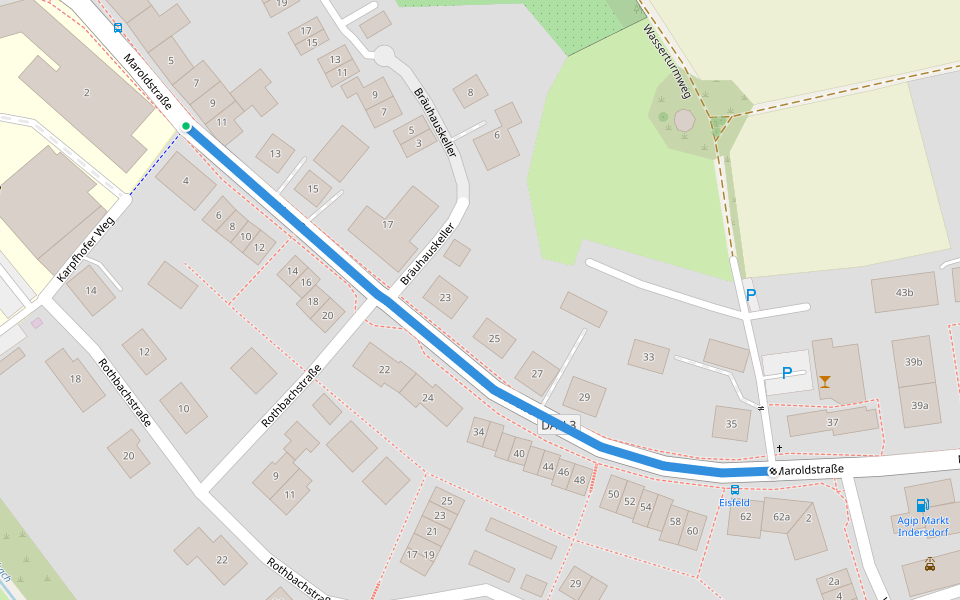 MVV Wanderweg Dreieck walking route map in Markt Indersdorf