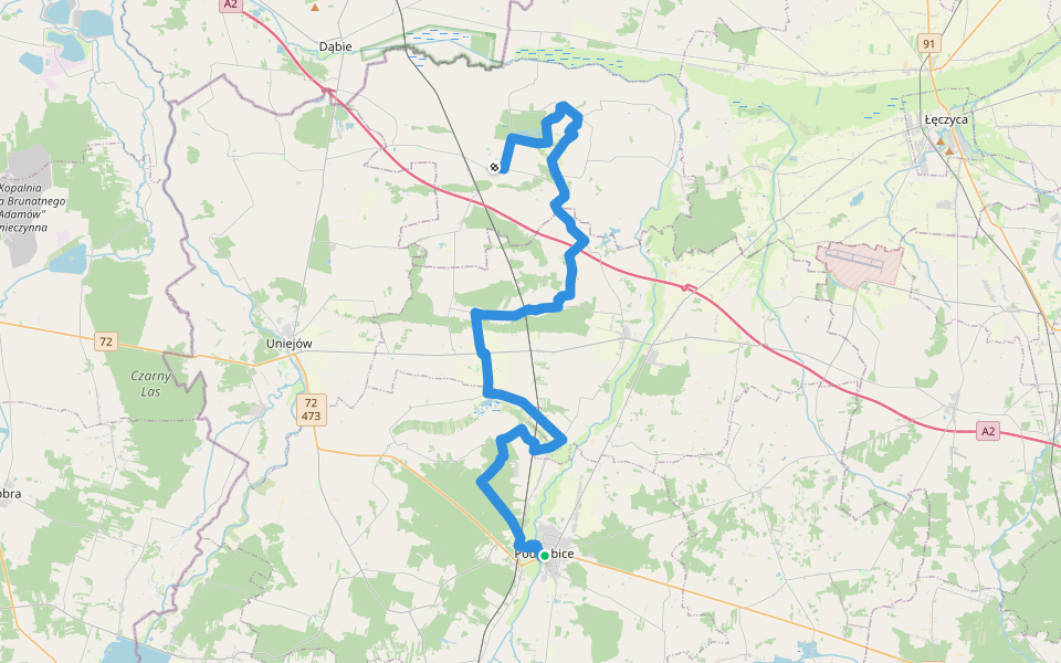 Szlak im. Marii Konopnickiej walking route map in Poddębice