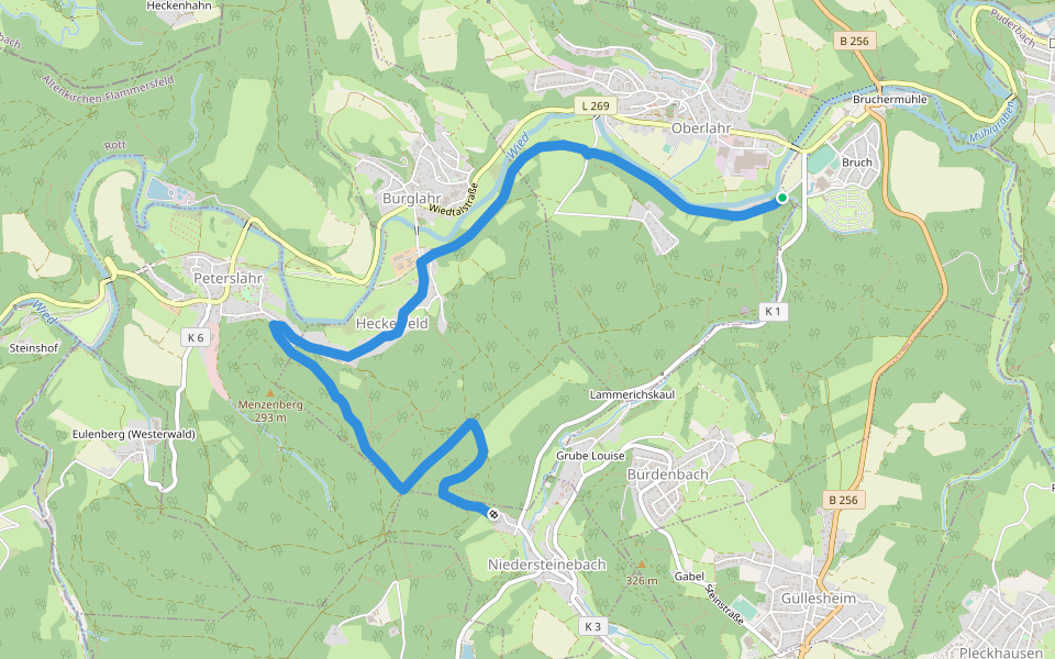 Erz-Wanderweg walking route map in Oberlahr