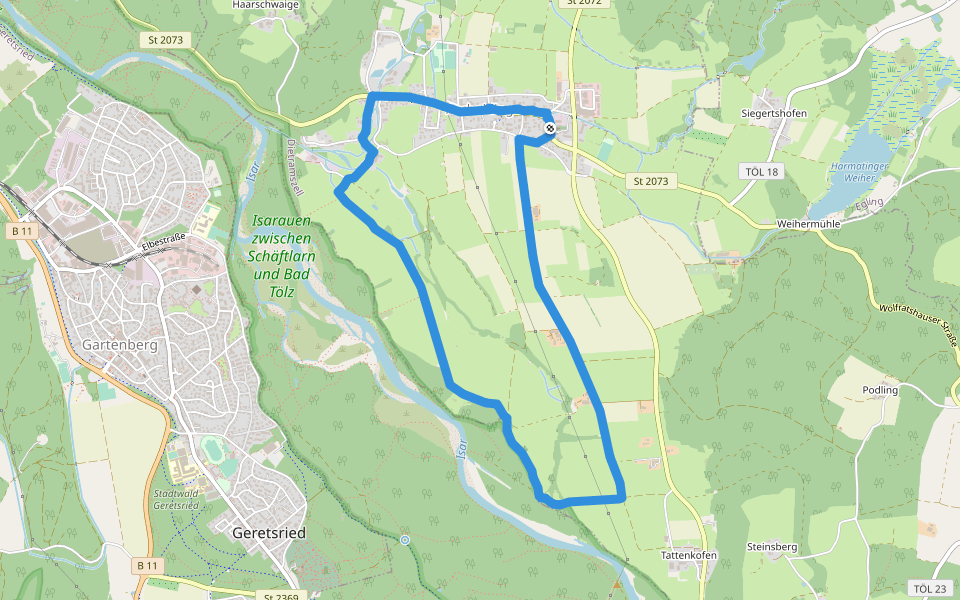 Ascholdinger Rundweg walking route map in Dietramszell