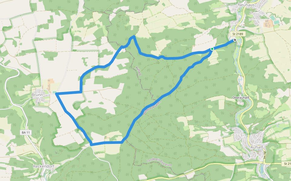 Rundweg Neuhaus-Brunn walking route map in Aufseß