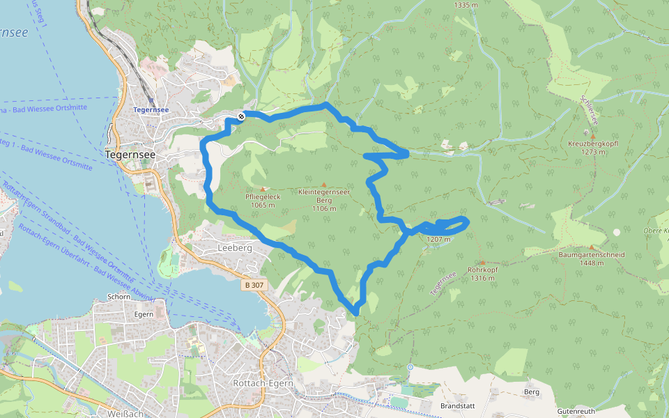 Riederstein walking route map in Tegernsee