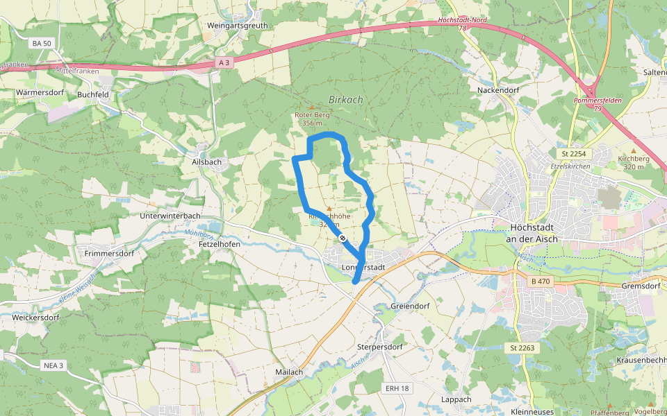 Rundweg Lonnerstadt L1 walking route map in Lonnerstadt