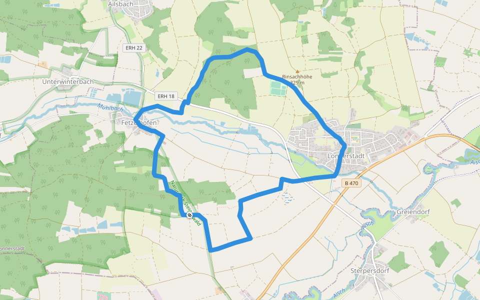 Rundweg Lonnerstadt L2 walking route map in Lonnerstadt