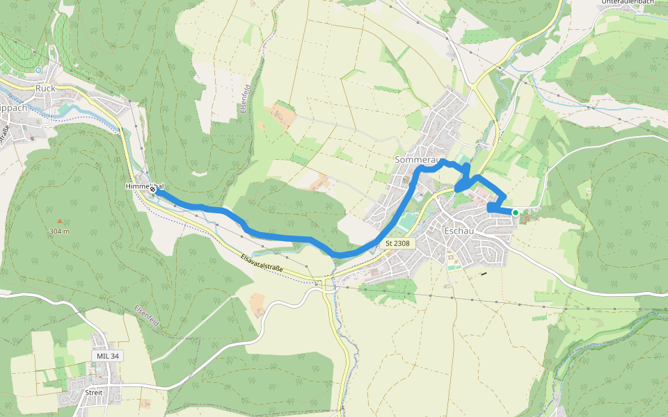 Ortswanderweg Eschau 2 walking route map in Eschau