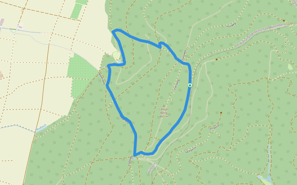 Schwarzer Keiler Rundweg Röllbach walking route map in Collenberg