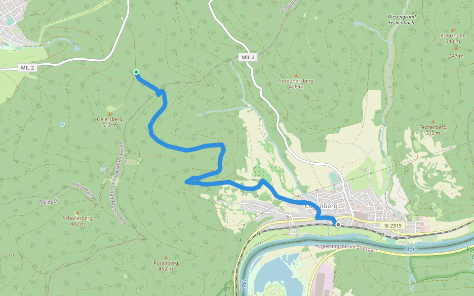 Ortswanderweg Collenberg 3 walking route map in Mönchberg