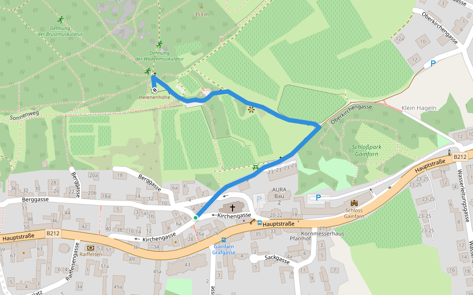 Kreuzweg walking route map in Bad Vöslau