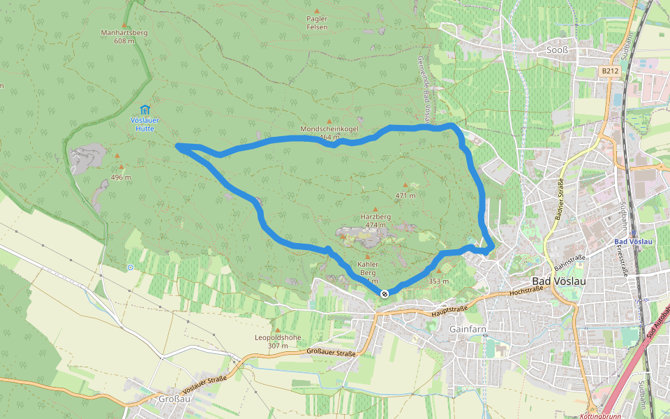 Crosslaufstrecke walking route map in Bad Vöslau