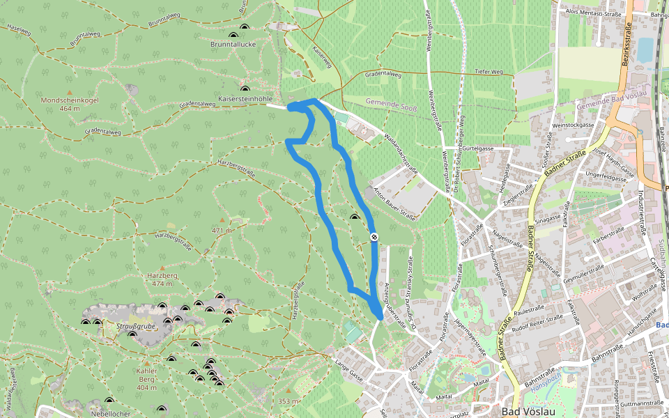 Waldlehrpfad walking route map in Bad Vöslau