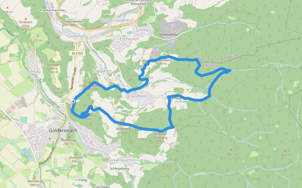 Goldkronach Rundwanderweg Nr. 3 walking route map in Goldkronach
