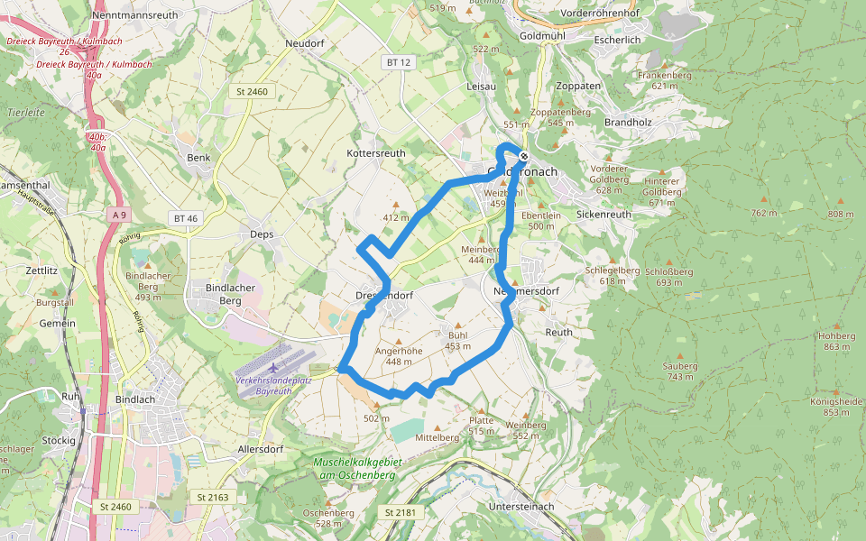 Goldkronach Rundwanderweg Nr. 4 walking route map in Goldkronach