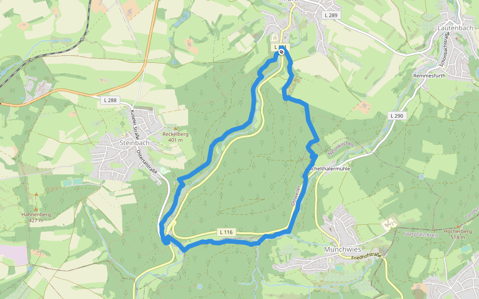 Mühlenpfad walking route map in Ottweiler