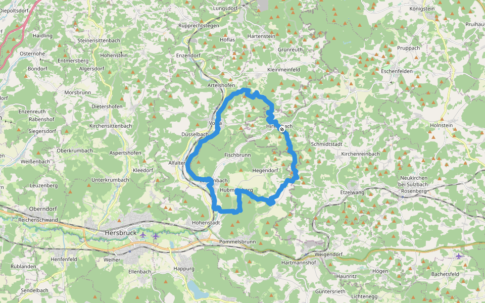 Heinrich-Scheuermann-Weg walking route map in Hirschbach