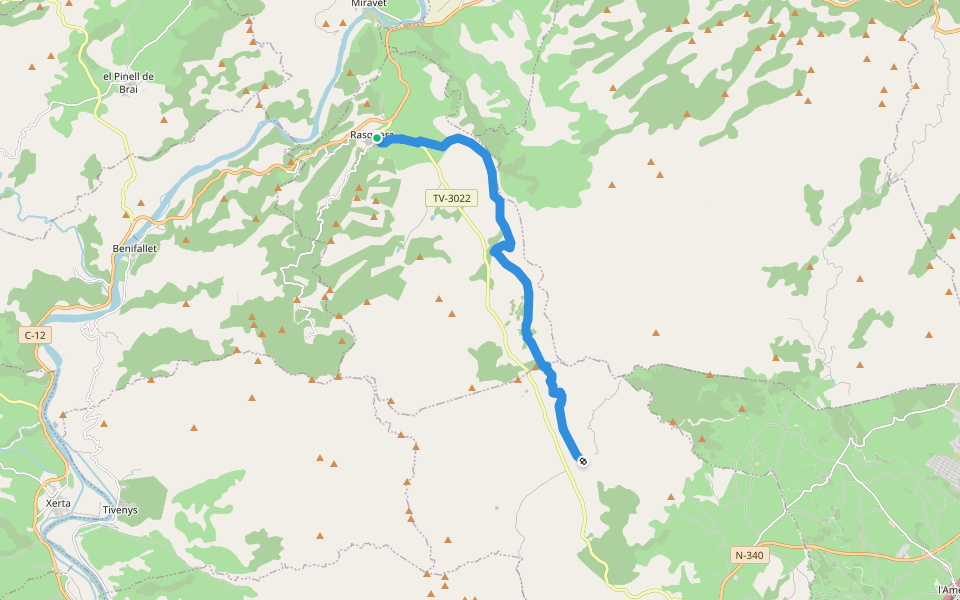 PR-C 81 Sender de Rasquera walking route map in Rasquera
