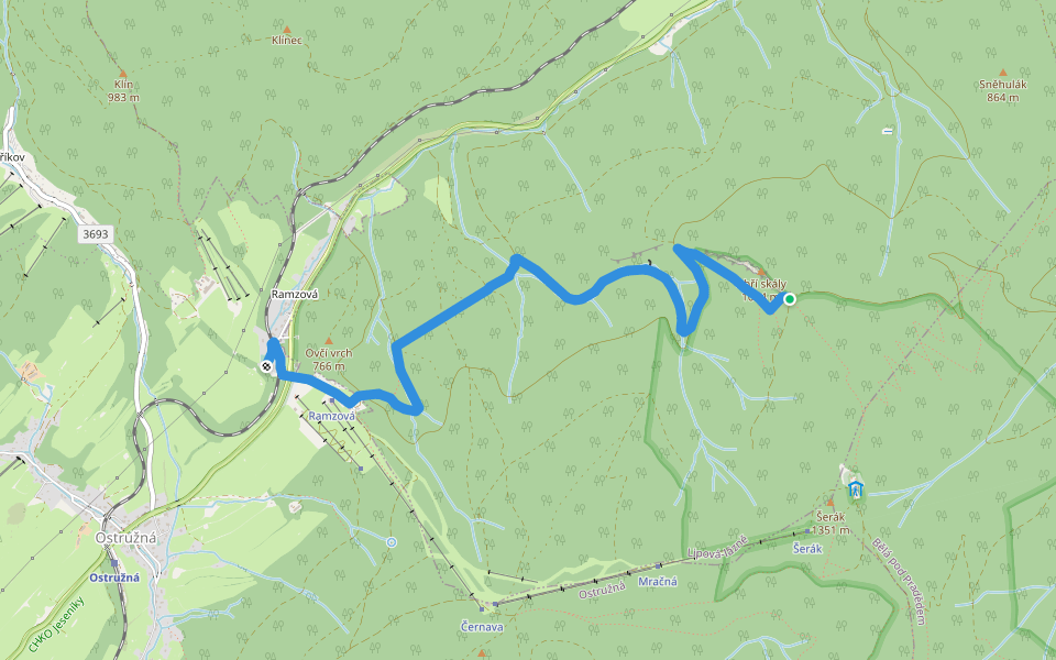 [Z] Ramzová - Obří skály walking route map in Lipová-lázně