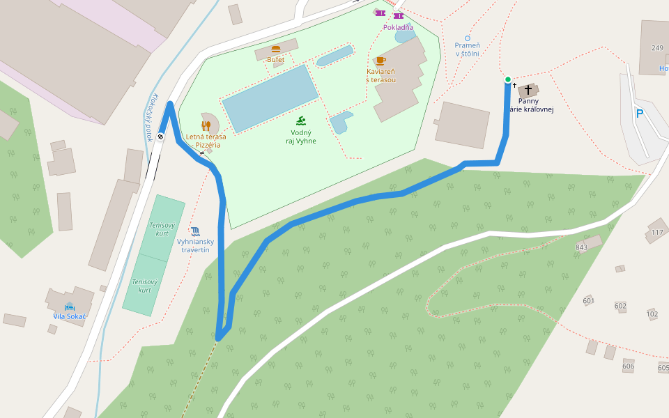Náučný chodník Andreja Kmeťa walking route map in Vyhne