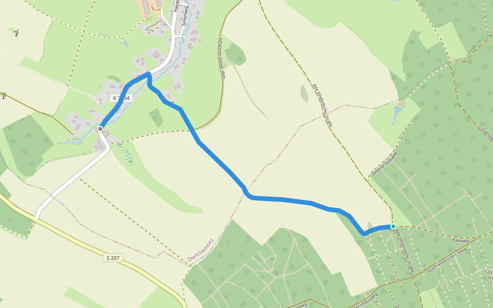 Rundweg Voigtsdorf walking route map in Sayda