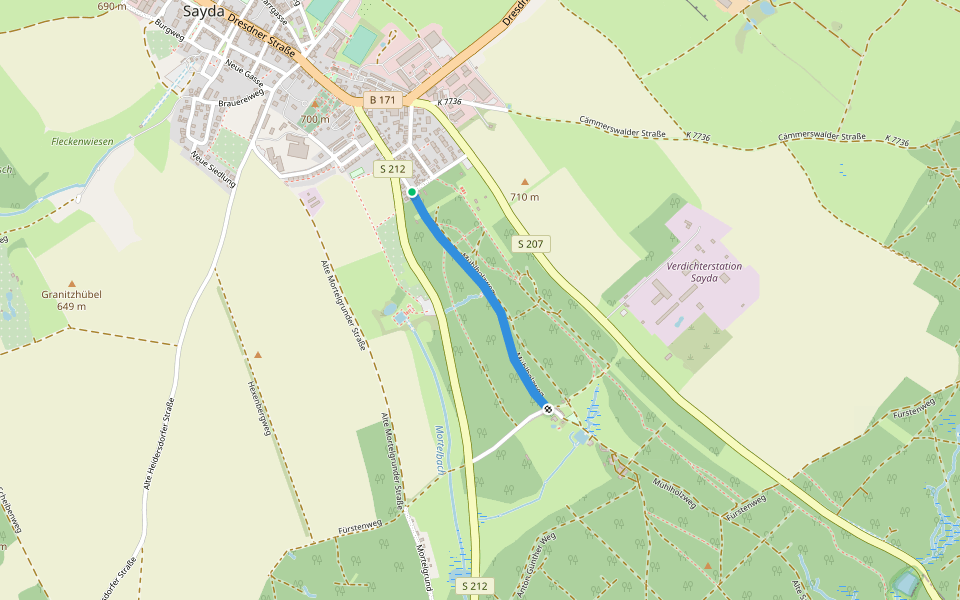 Kulturhistorischer Lehrpfad Sayda walking route map in Sayda