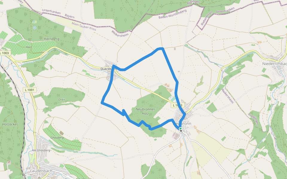 Plateauweg walking route map in Weikersheim
