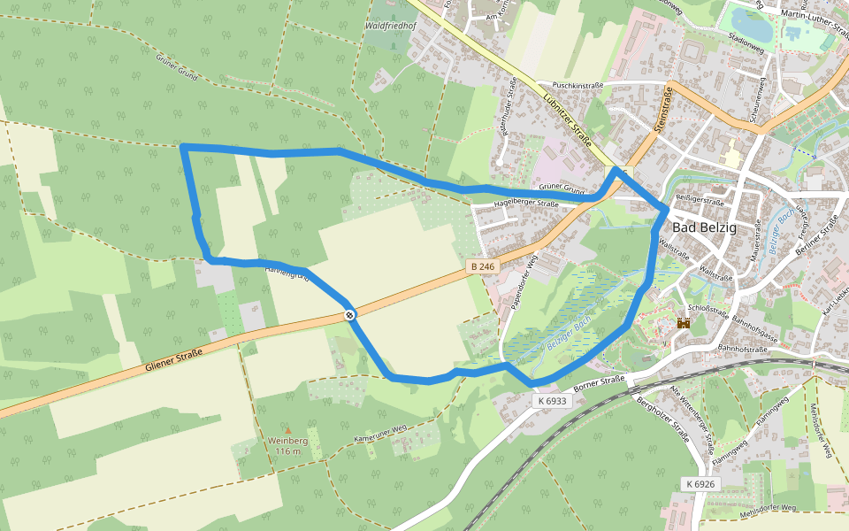 Terrainkurweg 02 Bad Belzig walking route map in Bad Belzig