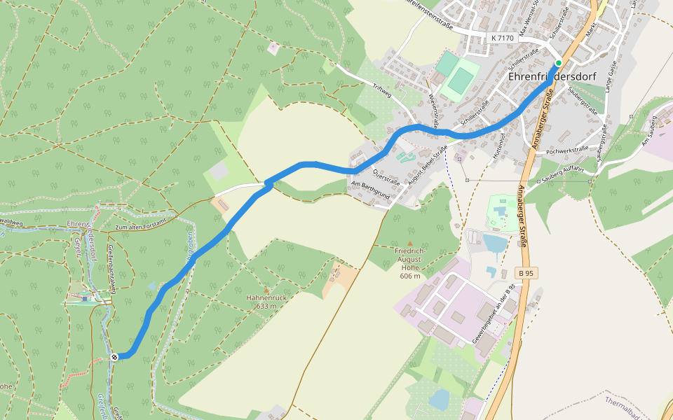 Ww Greifenbachtal-Ehrenfriedersdorf walking route map in Ehrenfriedersdorf